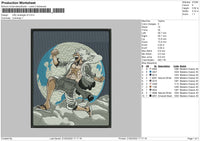 Luffy Rectangle V5 Embroidery File 4 size