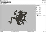 Luffy Sillhouette Ebroidery File 6 sizes