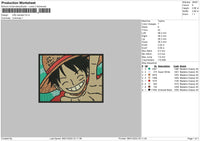 Luffy Embroidery File 4 size