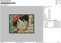 Luffy Embroidery File 4 size