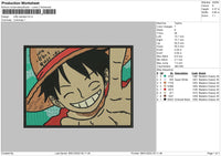 Luffy Embroidery File 4 size