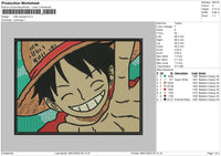 Luffy Embroidery File 4 size