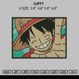 Luffy Embroidery File 4 size