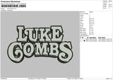 Luke Gombs Embroidery File 4 size