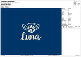 Lunatext 03 Embroidery File 6 sizes