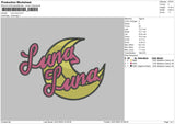Luna Luna Embroidery File 4 size