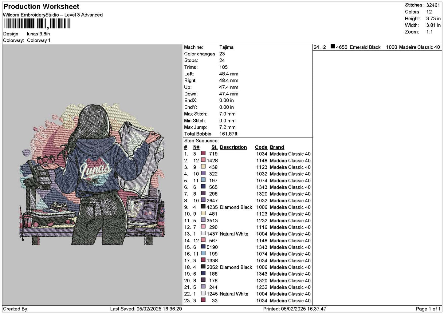 Lunastext Embroidery File 6 sizes
