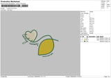 Lunely Lemon Embroidery File 4 sizes