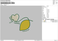 Lunely Lemon Embroidery File 4 sizes