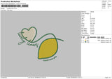 Lunely Lemon Embroidery File 4 sizes