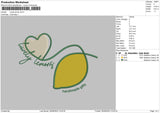 Lunely Lemon Embroidery File 4 sizes