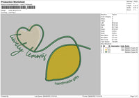 Lunely Lemon Embroidery File 4 sizes