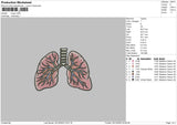 Lungs Embroidery File 6 sizes
