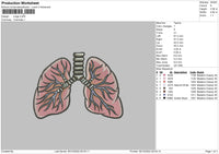 Lungs Embroidery File 6 sizes