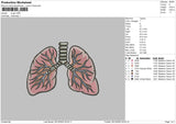 Lungs Embroidery File 6 sizes