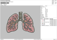 Lungs Embroidery File 6 sizes