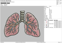 Lungs Embroidery File 6 sizes