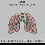 Lungs Embroidery File 6 sizes