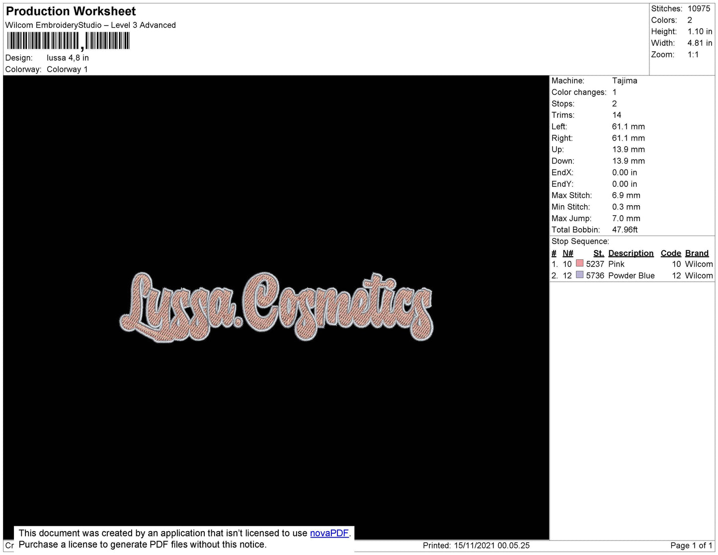 Lussa Embroidery File 4 size