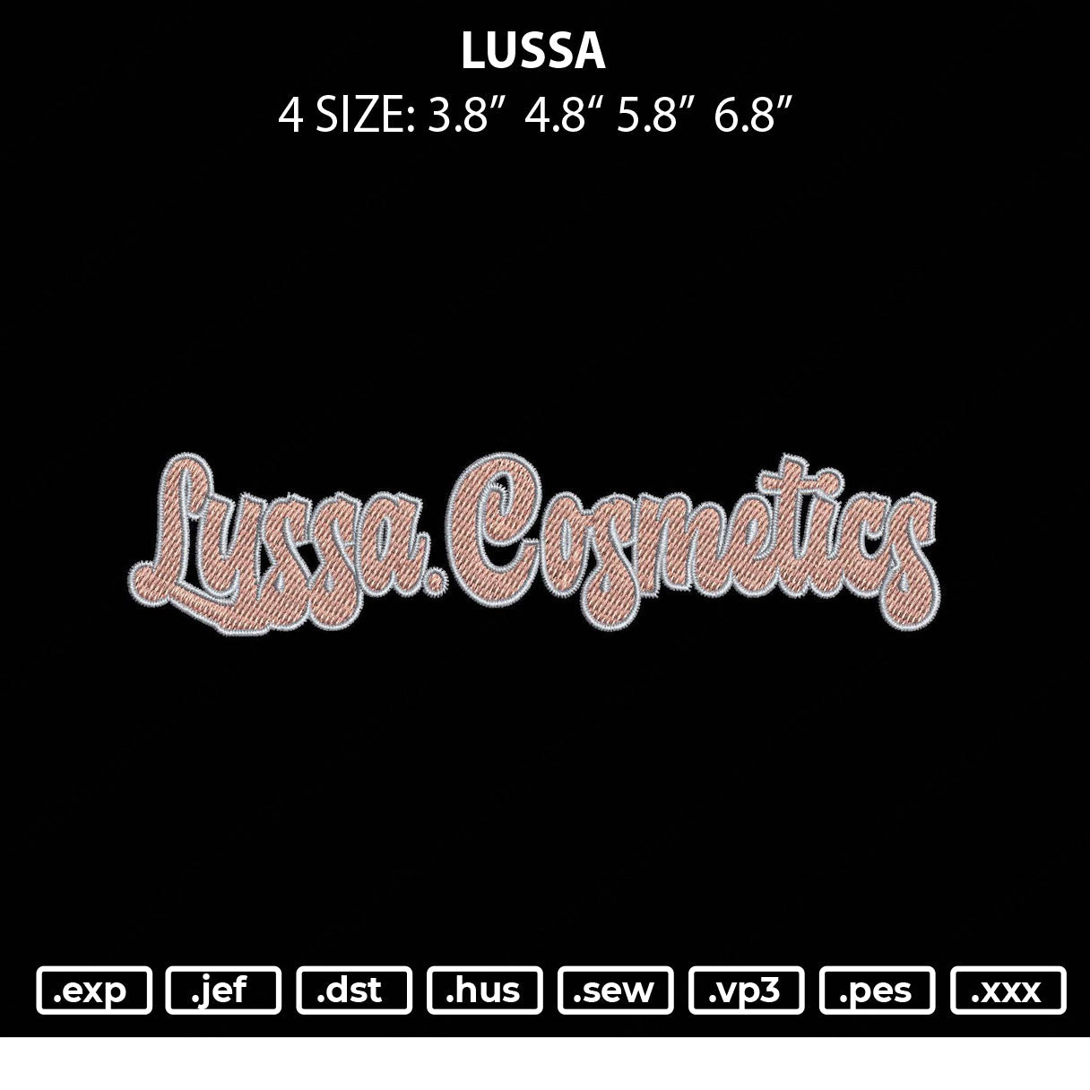 Lussa Embroidery File 4 size