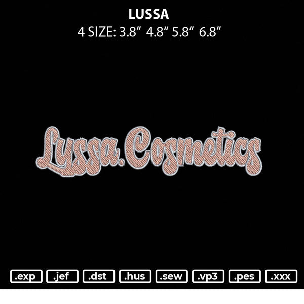 Lussa Embroidery File 4 size