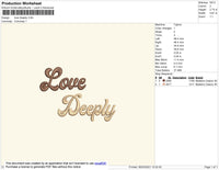 Love Deeply Text Embroidery File 4 size