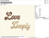 Love Deeply Text Embroidery File 4 size
