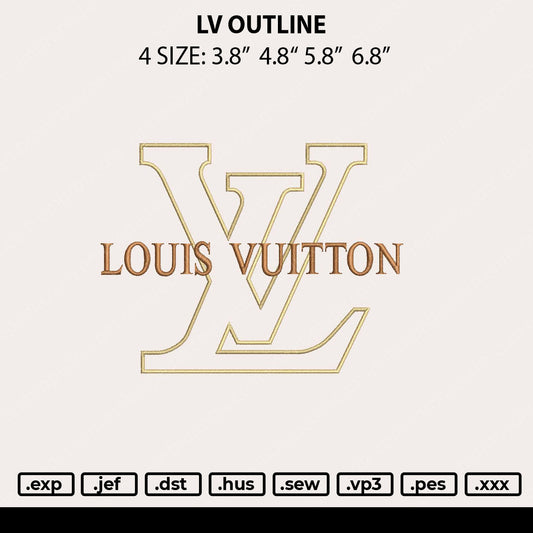 Lv Outline Embroidery File 4 size