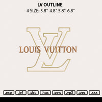 Lv Outline Embroidery File 4 size