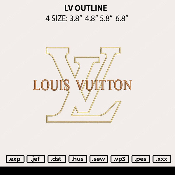 Lv Outline Embroidery File 4 size