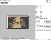 1 Anime Levi Rectangle 01 Embroidery File 4 Size