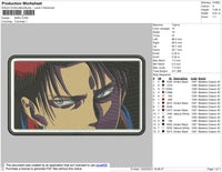 1 Anime Levi Rectangle 01 Embroidery File 4 Size