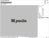 Mi Panita Text Embroidery File 4 size