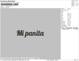 Mi Panita Text Embroidery File 4 size
