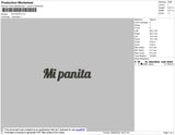 Mi Panita Text Embroidery File 4 size