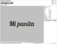 Mi Panita Text Embroidery File 4 size