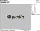 Mi Panita Text Embroidery File 4 size