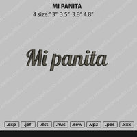 Mi Panita Text Embroidery File 4 size