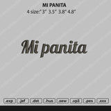 Mi Panita Text Embroidery File 4 size