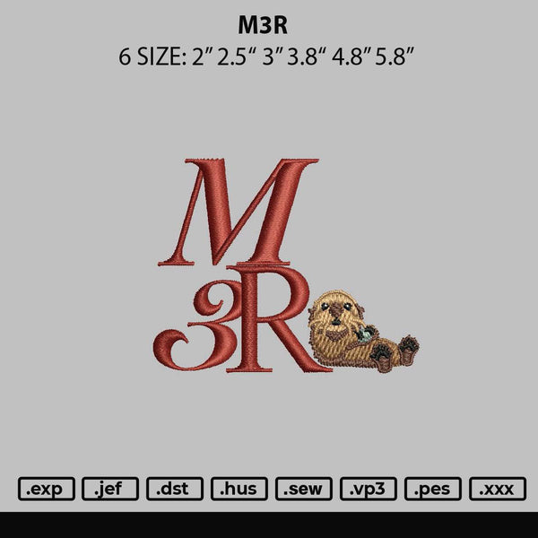 M3r Embroidery File 6 sizes