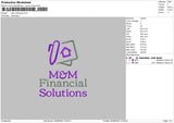 M&M Financial Embroidery File 4 size
