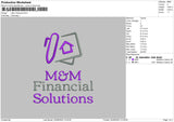 M&M Financial Embroidery File 4 size