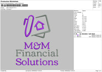 M&M Financial Embroidery File 4 size