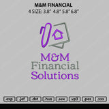 M&M Financial Embroidery File 4 size