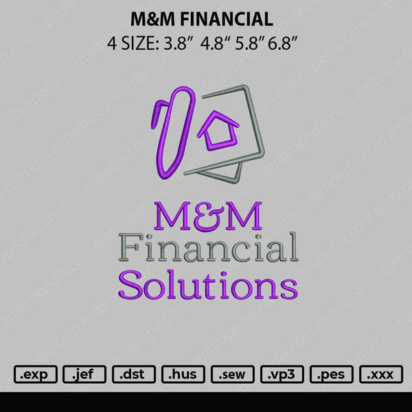M&M Financial Embroidery File 4 size