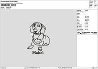 Dog Outline Mabel Embroidery File 6 sizes