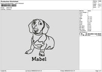 Dog Outline Mabel Embroidery File 6 sizes