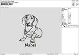 Dog Outline Mabel Embroidery File 6 sizes