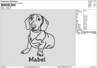 Dog Outline Mabel Embroidery File 6 sizes