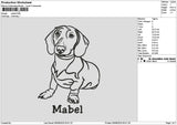 Dog Outline Mabel Embroidery File 6 sizes